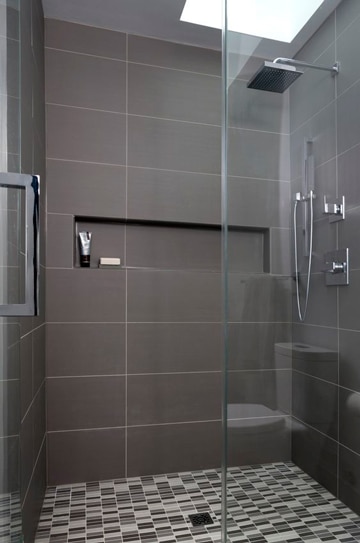 baños modernos con ducha negro