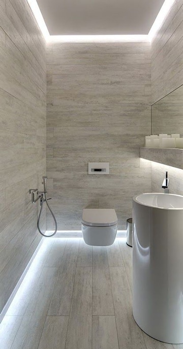 pisos para baños modernos con luces