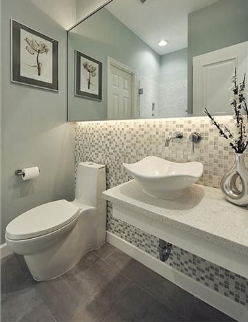 baños pequeños modernos y elegante con mosaico