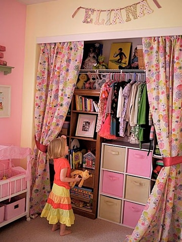 cortinas para closet sin puertas de niña