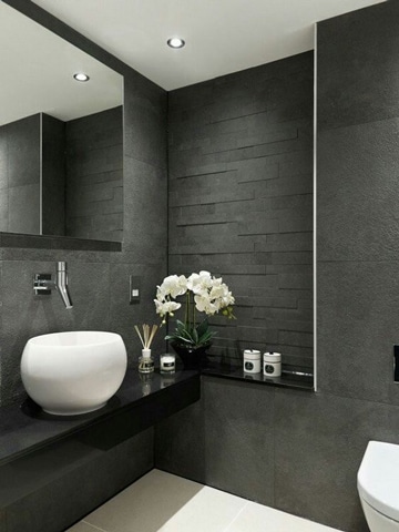 decoracion para baños modernos color negro