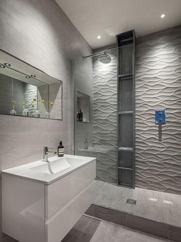 decoracion para baños modernos con textura