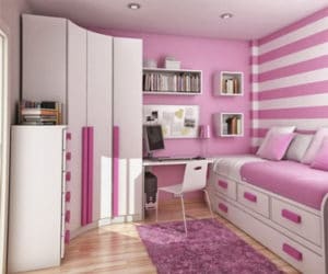 dormitorios rosa y blanco modernas