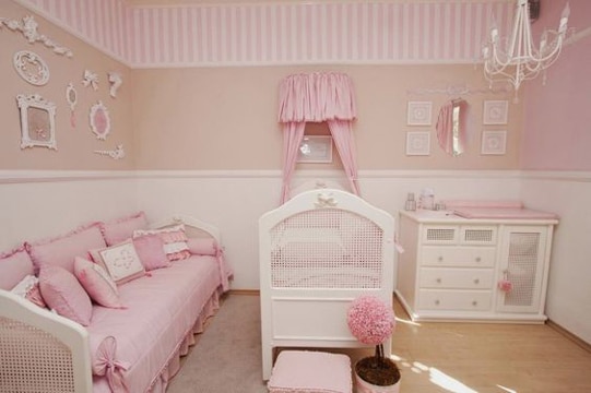 dormitorios rosa y blanco para niñas