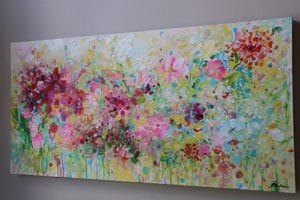 cuadros abstractos de flores de colores
