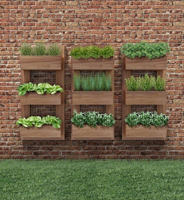 decoracion de jardines con macetas rectangulares
