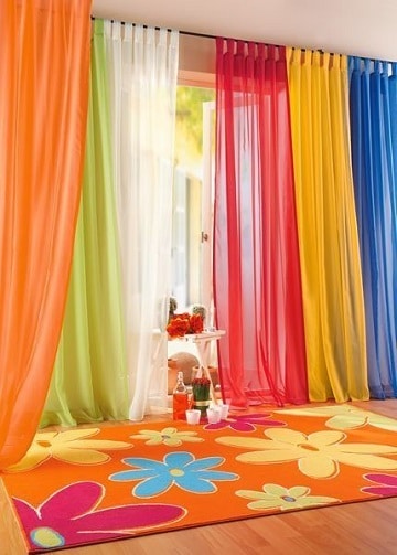 cortinas para dormitorio de niña multicolores