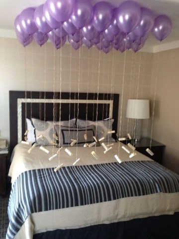 cuartos decorados con globos aniversario