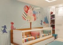 Sutil decoracion con dibujos para cuartos de bebes
