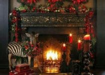 Diversos adornos e imagenes de chimeneas navideñas