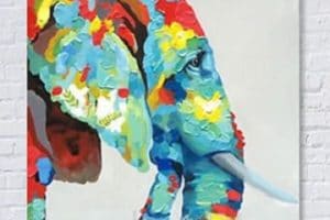 cuadros de animales al oleo multicolores