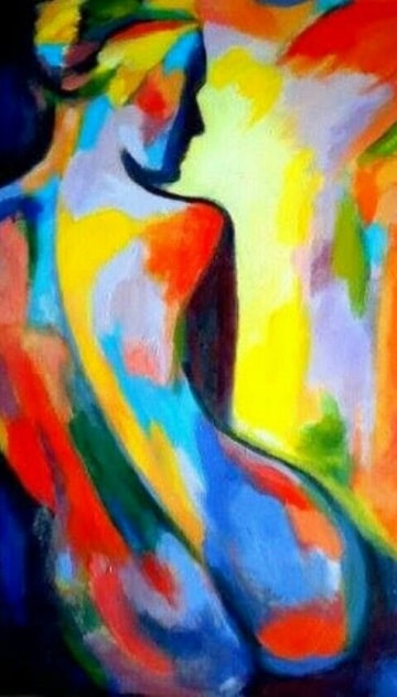 cuadros de mujeres de espalda abstracto