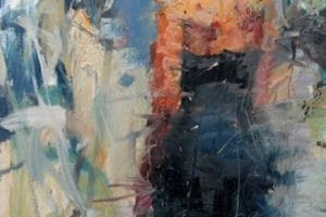 pinturas abstractas al oleo mujer de espaldas