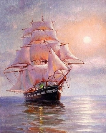 pinturas de barcos en el mar diseños
