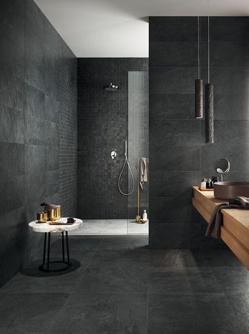 baños con ceramica negra ideas