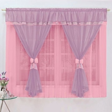 cortinas para habitacion de niña rosa y morado