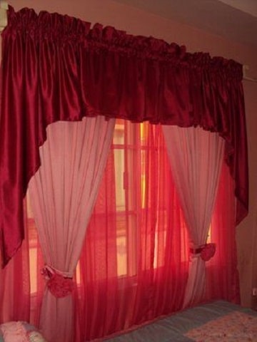 cortinas rojas para sala ideas