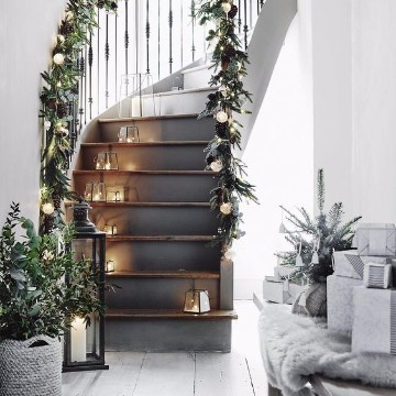 adornos navideños para escaleras modernas