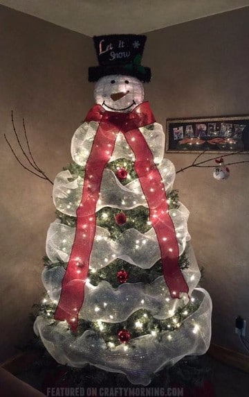arbolitos navideños decorados con mallas