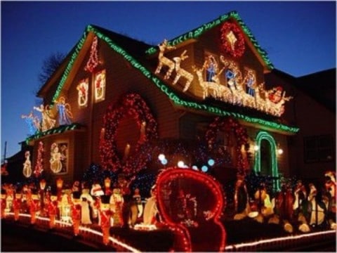 casas con luces navideñas decorativas