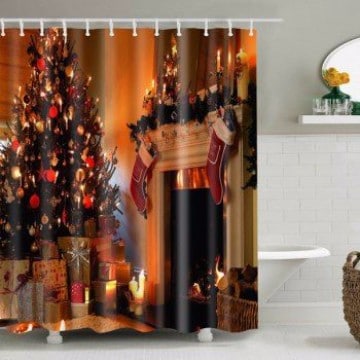 cortinas de baño navideñas para decorar