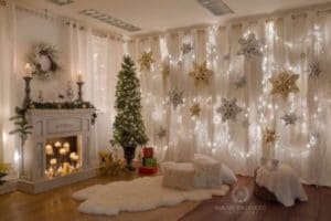 Diseños de cortinas de luces navideñas para decorar