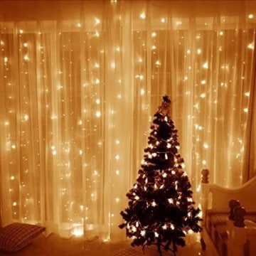 cortinas de luces navideñas para sala