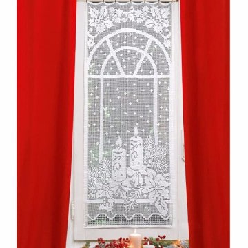 cortinas navideñas para sala roja y blanca