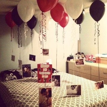 cuartos decorados de amor con globos