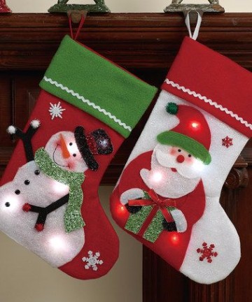 diseños de botas navideñas con luces