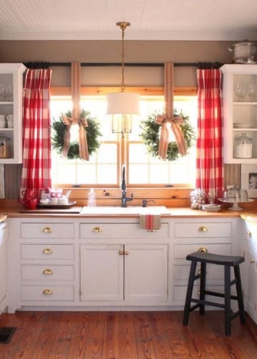 imagenes de cortinas navideñas para cocina