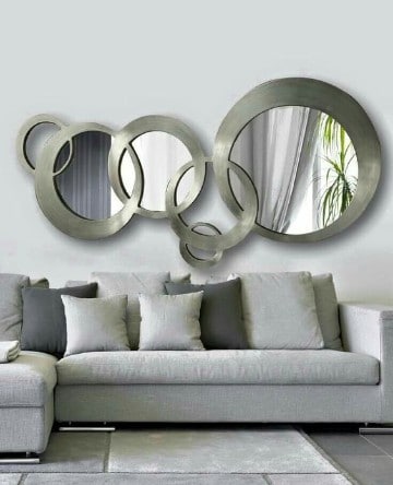 paredes decoradas con espejos modernos