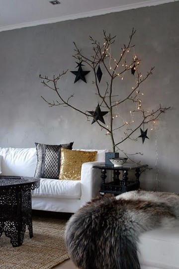 ramas decoradas para navidad para sala