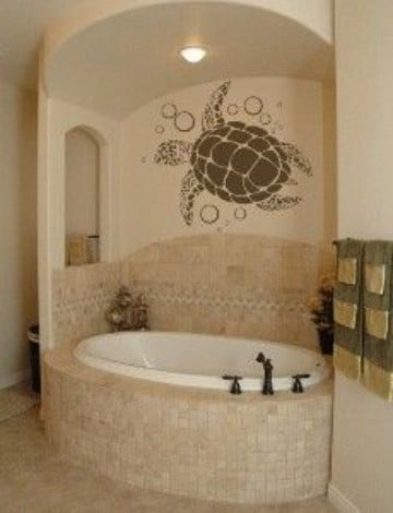 vinilos decorativos para baños con tortugas