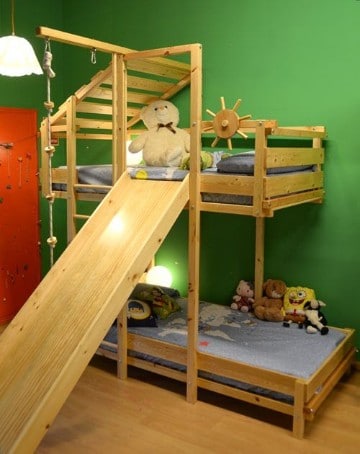 camas con tobogan para niños creativos