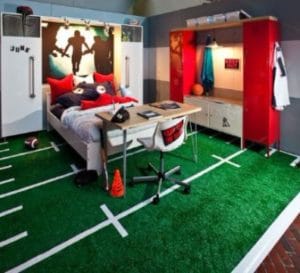 cuartos para niños de futbol creativos