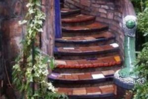 escaleras forradas de azulejo