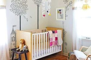 arboles dibujados en la pared de habitacion infantil
