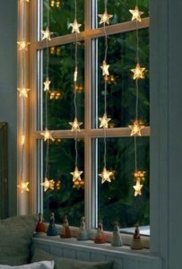 decoraciones con luces de navidad ventana