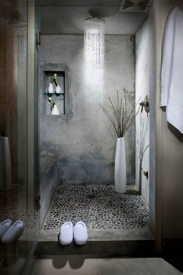 baños rusticos de piedra elegantes