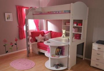 camas para niñas con escritorio y sofa