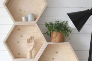Diseños modernos de estantes de madera para pared