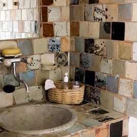 azulejos para baños rusticos para casa de campo