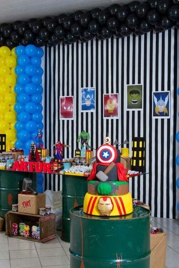 decoracion de avengers para fiesta de niño