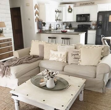 diseños de muebles de sala estilo farm house