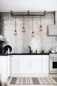 azulejos de cocina modernos metalizados