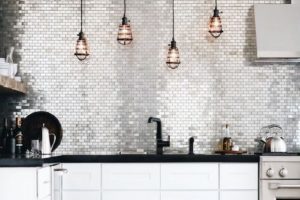 azulejos de cocina modernos metalizados
