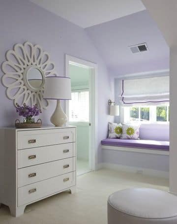 dormitorios de color lila y blanco pequeño