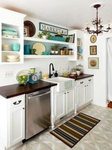 gabinetes para cocina pequeña en blanco
