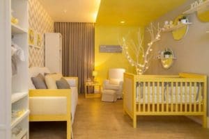 Colores y adornos para cuartos para bebes modernos